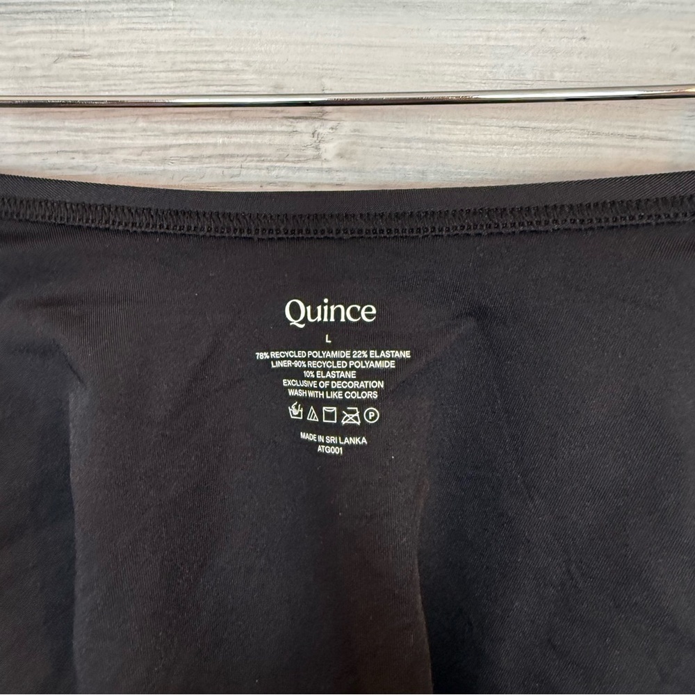 Quince Italian Cross-Back One-Piece Swimsuit - Black - Size L - NWT - Picture 2 of 16